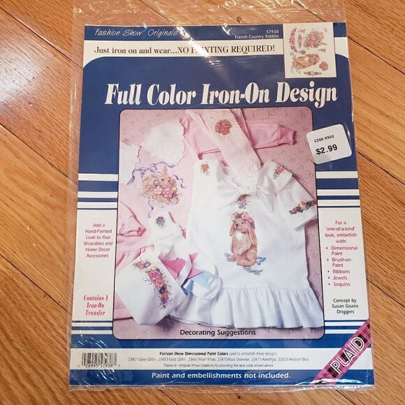 Fashion Show Originals Full On Iron On Transfer Design Bunnies Easter Lot of 3 - Picture 5 of 9